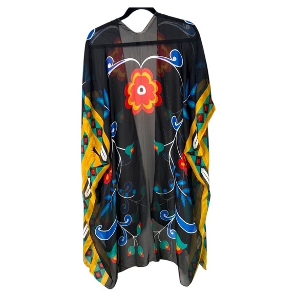 NATIVENORTHWEST Sheer Fashion Wrap ‘Honouring Our Life Givers’ Poncho Coverup - Picture 4 of 8